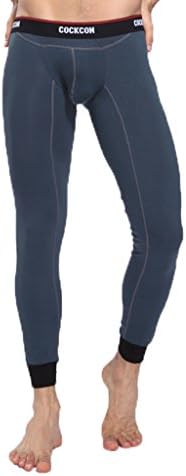 Thermal Tight Pajamas Trousers for Men with a Comfortable Pocket Wrapped Around Your Penis (US L/Asia 2XL, Navy)