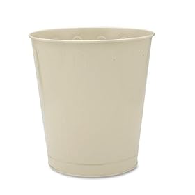 Small Round Wastebasket, 26 Quart, Fire-Safe Steel, 13-1 2 Diameter, Almond URIWB26AL by United Receptacle