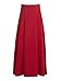 Choies Women's Red High Waist Pocket Plain Flare Pleated Skater Midi Skirt M
