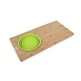 Core Bamboo 24 by 12-Inch Over the sink Bamboo Cutting Board with Lime Green Colander by Core Bamboo
