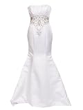 Artsywedding Strapless Crinkled Satin Mermaid Wedding Dress with Sequined Embroidery-Ivory