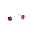 October Birthstone Stud Fashion Earrings, Pink Tourmaline