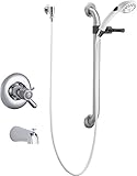 Delta Faucet T17TH255 Universal Thermostatic Tub Trim with Hand Shower and Grab Bar, Chrome [並行輸入品]