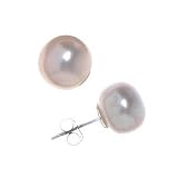 Sterling Silver 10mm Pink Fresh Water Pearl Stud Earrings