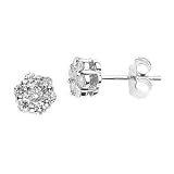 14k White Gold Diamond Children Studs Earrings (0.30Cttw, SI Clarity, H Color)