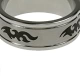 316L Stainless Steel Ring laser-cut ring with matte polish. Width: 6mm