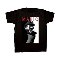 Nintendo Black and White Mario Scarface Spoof Mens T-Shirt