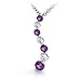 Journey Diamond and Amethyst Pendant in 14k White title=