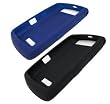 2 Colors Combo Set of Black and Dark Blue Silicone Skin Cover Case for Blackberry 9530 9500 Storm Thunder