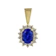 14K Yellow Gold Tanzanite and Diamond Pendant