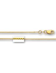10K Yellow Gold Classic Mirror Box Chain - Width 0.8mm