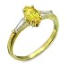 Gold Plated Brass Ring with Topaz Colored CZ