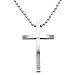 Men's Stainless Steel Polished Cross Necklace, 18IN