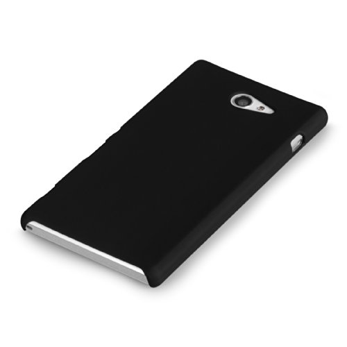Yousave Accessories Sony Xperia M2 Case Black Hard Hybrid Cover