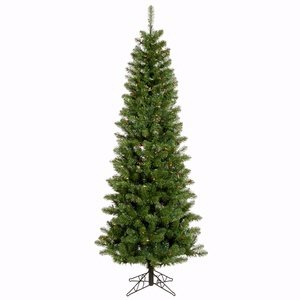 Salem Pencil Pine 4.5' Artificial Christmas Tree with Multicolored LED Lights