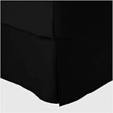 300TC Egyptian Cotton KING Bed Skirt SOLID BLACK