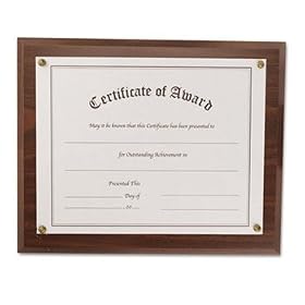 Nu-Dell 18811M - Award-A-Plaque Document Holder, Acrylic/Plastic, 10-1/2 x 13, Walnut-NUD18811M