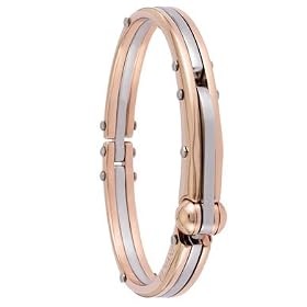 18k Rose Goldplated and Stainless Steel Bangle Bracelet