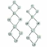 CZ Diamond Platinum over Sterling Silver Geometric Earrings