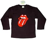 Rolling Stones tongue kids toddler child black L/S shirt