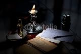 Wallmonkeys Peel and Stick Wall Decals - Letter by Candlelight - Removable Graphic