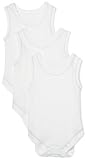 Spasilk 100% Cotton Sleeveless Lap Shoulder 3-Pack Bodysuit - White/Blue, 3 Months