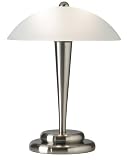 LAMPS PLUS Dome One-Touch Brushed Steel Table Lamp