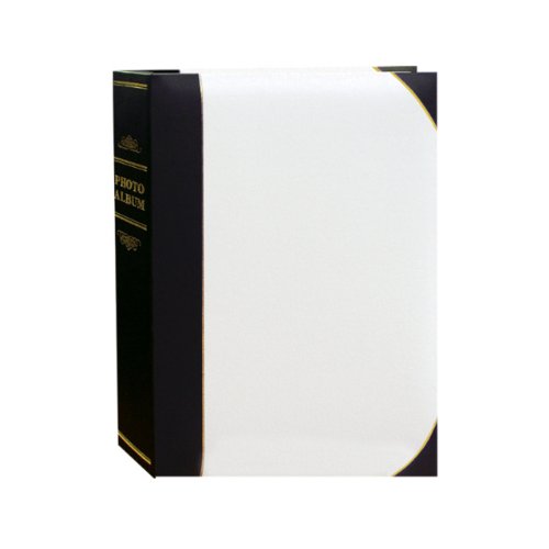Pioneer Photo Albums BT-68 100-Pocket Leatherette Cover Ledger Style Le Memo Photo Album, 6 by 8-Inch, White and Black
