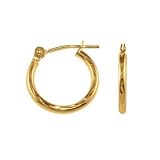 10k Gold Diamond-Cut Hoop Earrings 14 mm