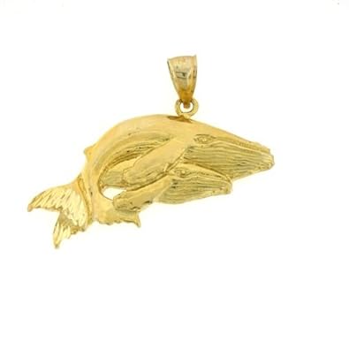 Cheap Girls Jewelry Dazzlers Solid 14 karats gold Double Whale Charm Pendant Available in three colors from jewelsberry (weights: 5.3 grams only) For Sale