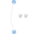 Clear and Light Blue Dice Pregnant Belly Button Ring