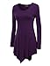 Made By Johnny MBJ WT737 Womens Long Sleeve Handkerchief Tunic L Dark_Purple