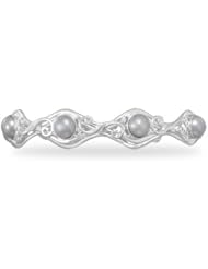 Sterling Silver Silver Cultured Freshwater Pearl Bangle