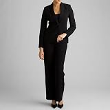 Evan Picone Black 1-Button Pantsuit