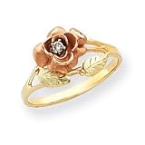 10k Black Hills Gold Ladies Diamond Ring - Size 7