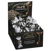 Lindt Truffles - Lindor Extra Dark 60% Cocoa Chocolate Truffles - 60 count box display
