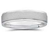 6 mm Brushed Center Comfort-Fit Men's Wedding Band in 14k White Gold