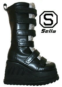 GRIND Black PU Silver PU Size 6