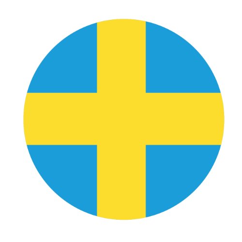 1 runder Schweden Länder Flaggen