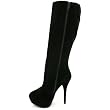 Spy Love Buy Womens Suede Style Knee High Stiletto Platform Boots "Stephanie"