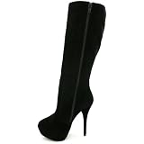 Spy Love Buy Womens Suede Style Knee High Stiletto Platform Boots Stephanie