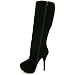 Spy Love Buy Womens Suede Style Knee High Stiletto Platform Boots Stephanie
