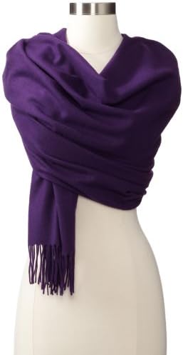 Amicale Women's Solid 100% Cashmere Wrap