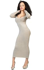 Sexy Off the Shoulder Sweater Acrylic/Nylon/Spandex/Knit Fitted Midi Dress 