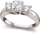1 1/2ctw Platinum Round Diamond Three Stone