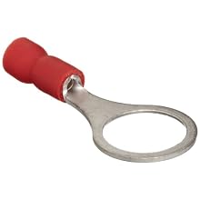 Morris Products 10022 Ring Terminal, Vinyl Insulated, Red, 22-16 Wire Size, 3/8" Stud Size (Pack of 100)
