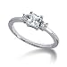 14K White Gold Engagement Ring - 0.65CT Princess Cut Diamond Ring(H-I Color, I1 Clarity), All Sizes Available