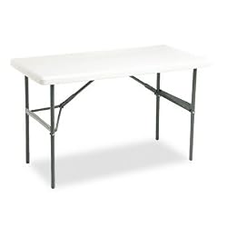 Iceberg Enterprises 65203 Folding Table, 600 lb Capacity, 48 in.x24 in.x29 in., Platinum