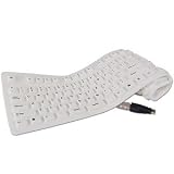 Air Touch 109-Key USB-PS/2 Foldable Keyboard (White)