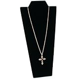 Black Velvet Chain Necklace Easel Display Jewelry Bust